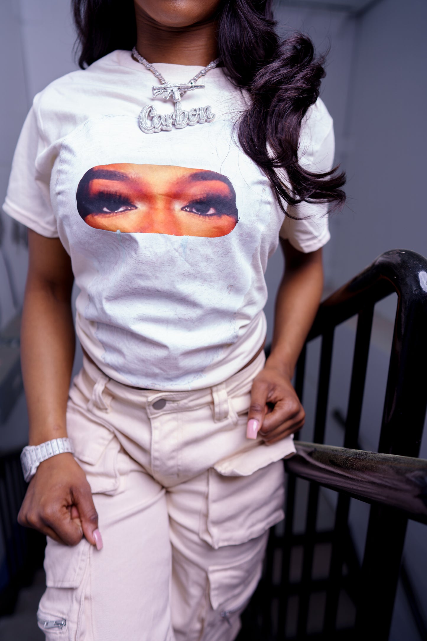 Masked Up Graphic Tee - Beige